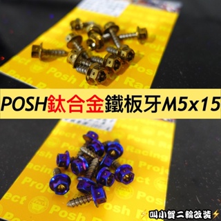 POSH PK7 鈦合金鐵板牙螺絲 大改御用 M5x15mm POSH鈦合金 鐵板牙 燒藍色 燒金色 POSH鈦合金螺絲