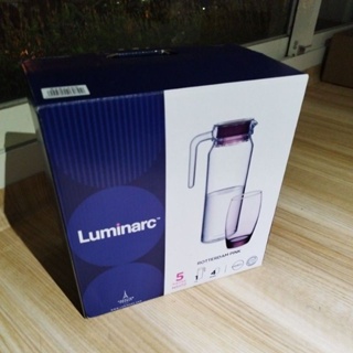 Luminarc 樂美雅 玻璃壺組 冷水壺 玻璃水瓶 含玻璃杯4個