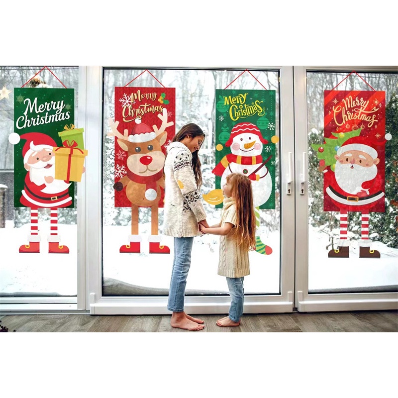 當日出貨電子發票 現貨 聖誕掛旗 聖誕老公公 雪人 超級長掛旗 掛布 聖誕裝飾 聖誕主題布藝掛旗 大門裝飾 現貨在台灣