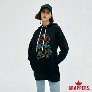 BRAPPERS 女款 長版連帽上衣-黑