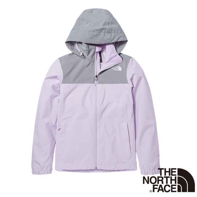 【美國 The North Face】女款 3效能 防水透氣防風耐磨連帽外套 (亞洲版型) _紫灰_5AZZ