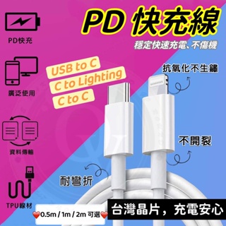 PD快充線 充電線 閃充線 現貨 ios c to c 適用 iphone macbook 1米