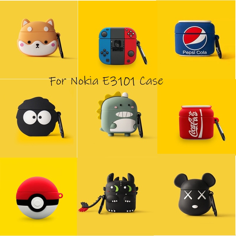 NOKIA 【趨勢前】諾基亞 E3101 軟耳機套可愛卡通柴犬和鯊魚