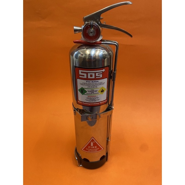 中部消防賣場-900ML手動/自動滅火器  (不銹鋼瓶) 5型HFC-236高效能潔淨氣體滅火器 永久免換藥