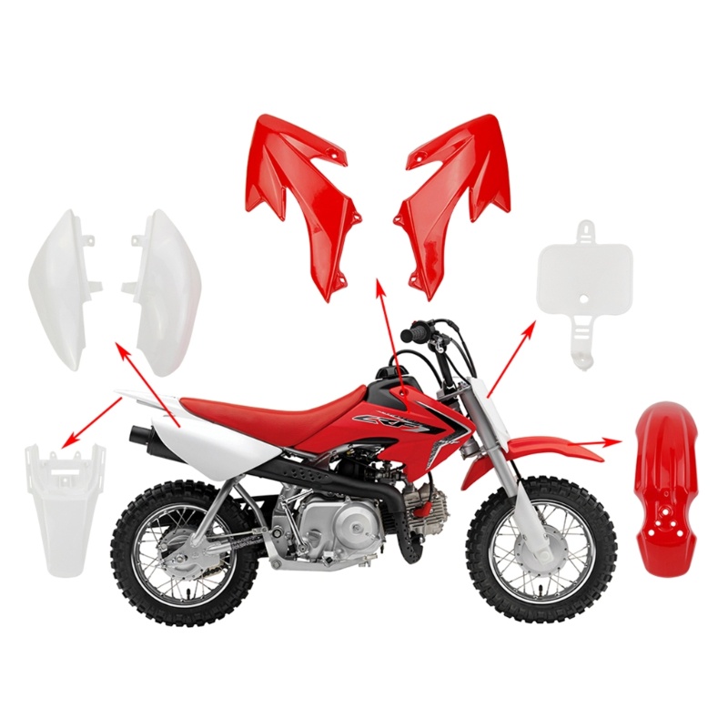 Edb* 越野車摩托車整流罩套裝車身擋泥板適用於 CRF50 XR50 50cc 70cc 90cc 110cc