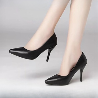 【現貨】新款女鞋高跟鞋工作鞋尖頭女士高跟鞋黑鞋