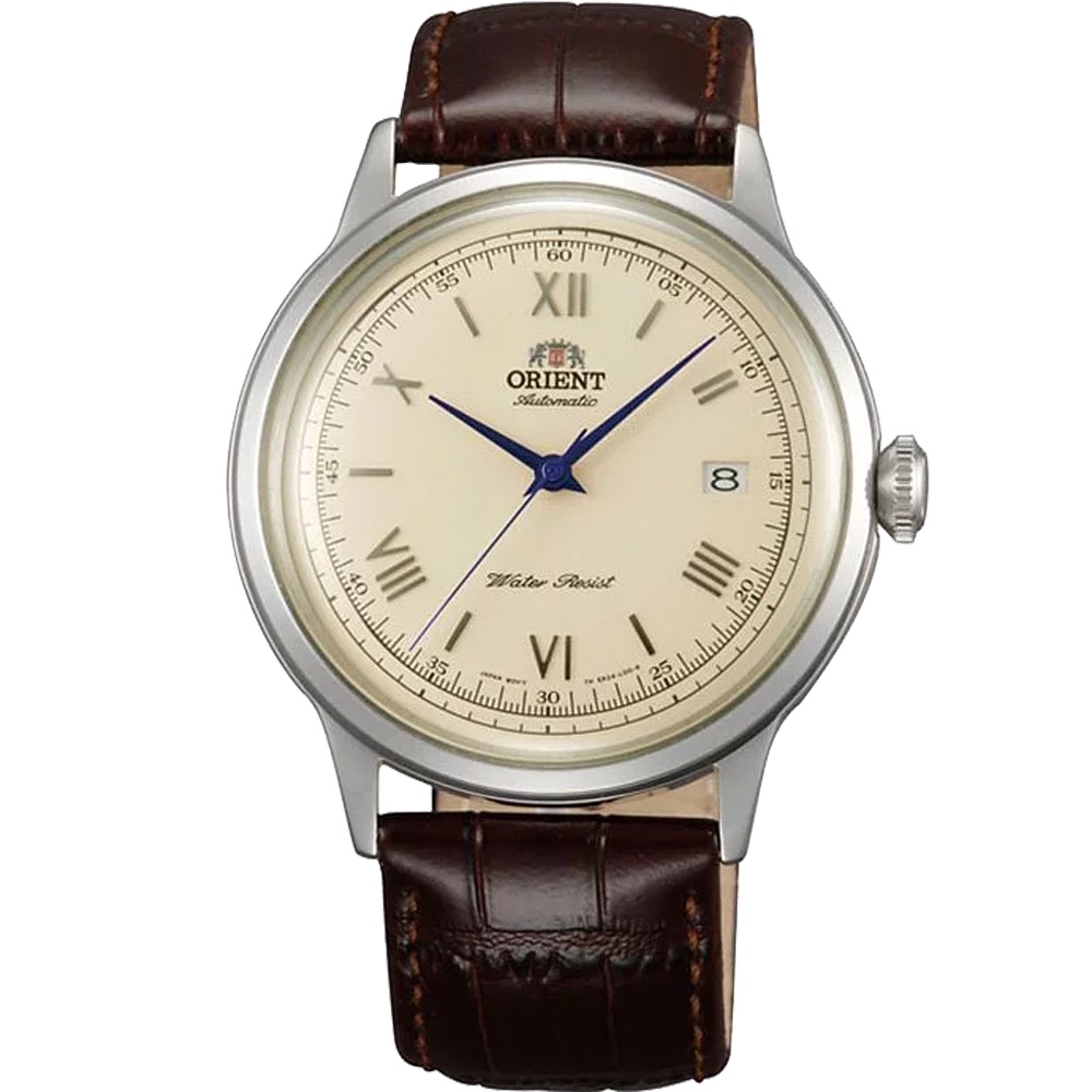 ∣聊聊可議∣ORIENT 東方 DATE Ⅱ 復古紳士日期機械錶-咖啡x銀框/40.5mm FAC00009N