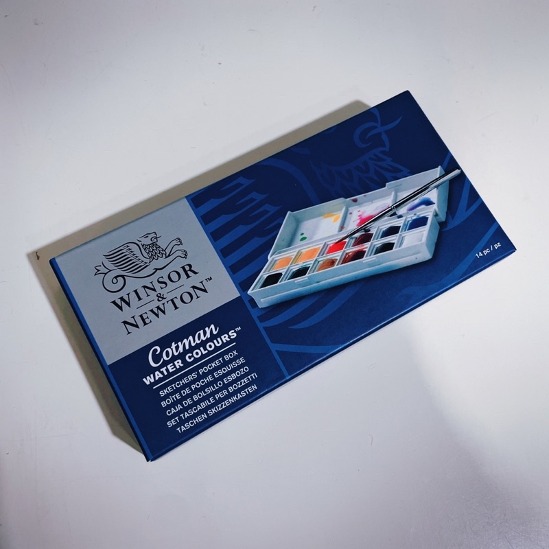 《全新出清》Winsor&amp;Newton Cotman 溫莎牛頓 水彩 12色塊狀盒裝 塑膠盒 牛頓