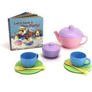 現貨🇺🇸獨家🫖Green Toys™☕️下午茶組11件組 書籍 繪本 家家酒 茶杯 盤子 聖誕禮物 安全玩具