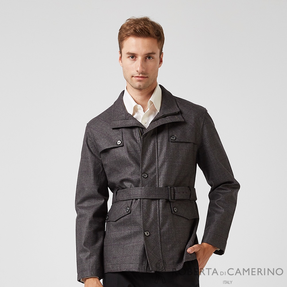 【ROBERTA諾貝達】 義大利原裝進口 時髦大方 羊毛單層式夾克HOC51-98深灰