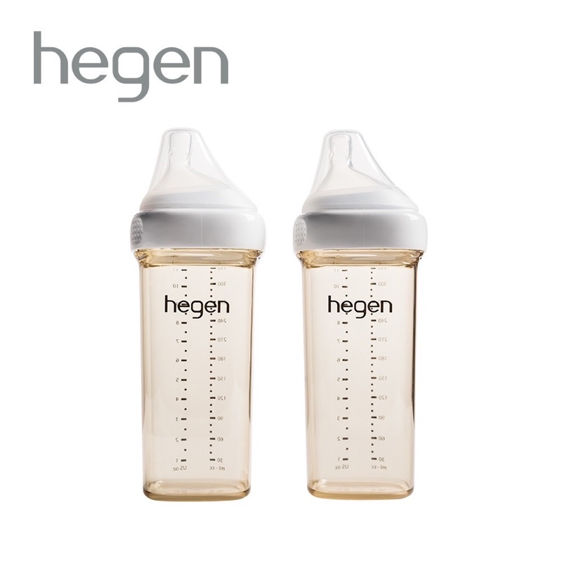 新加坡帶回，有新加坡條碼 hegen 金色奇蹟PPSU多功能方圓型寬口奶瓶 240ml 兩個+儲物蓋 +水瓶蓋