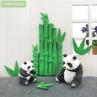 軟矽膠 3D 模具 Sugarcraft 軟糖巧克力製作竹葉熊貓模具蛋糕烘焙裝飾工具樹脂藝術 DIY 形式