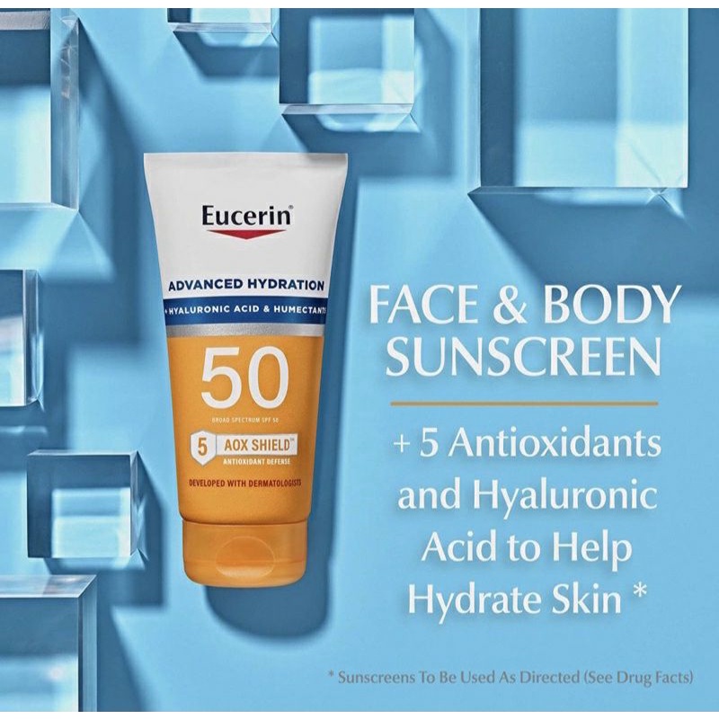 【二手近全新】Eucerin SPF50 sunscreen lotion 保濕防曬乳液