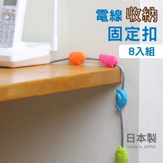 【現貨】日本製 動物造型 理線夾 8入 集線器 固線器 整線器 固線夾 線扣│桌面整線 收納小物 電線收納艾樂屋家居館