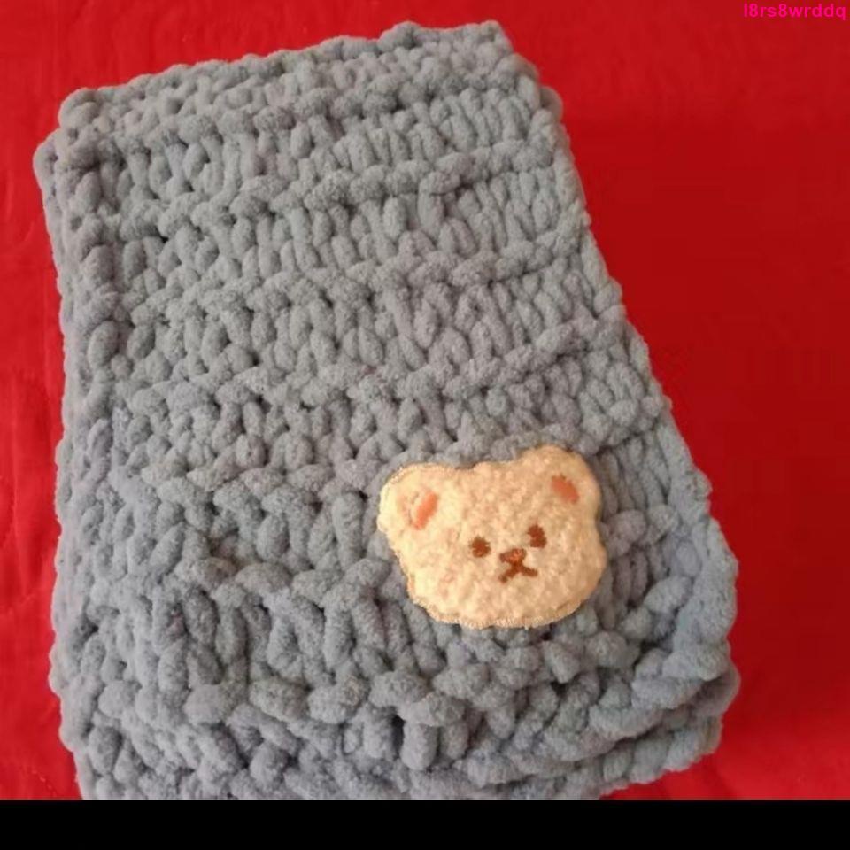 交換禮物-圍巾成品可加小熊字母純手工編織圍巾 送親友節日禮物粗平