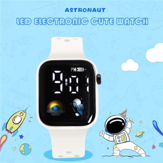 Led 電子表彩虹宇航員中性防水數字手錶學生兒童運動手錶