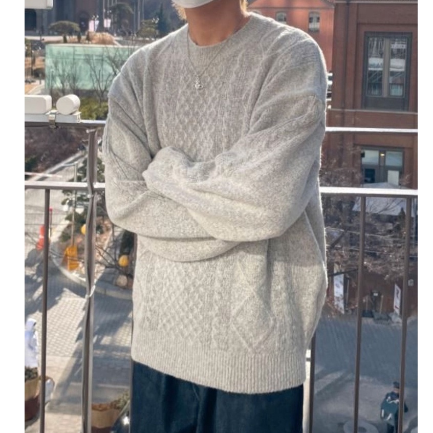 【Metanoia】🇰🇷韓製 圓領素色寬鬆毛衣