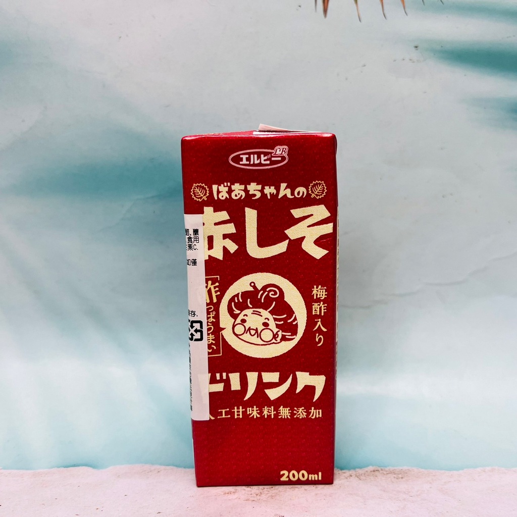 日本 Elbee 懷舊紫蘇梅醋風味飲料 200ml 梅醋飲 紫蘇梅飲