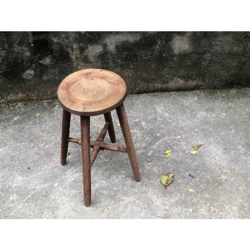 【福三】錢幣椅 老木椅 圓凳 老椅子