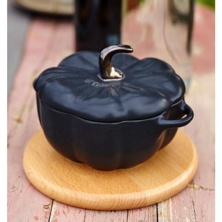 【法國Staub】南瓜造型烤盅陶缽-黑色-0.47L(16cm含把手) 全新 現貨 公司貨