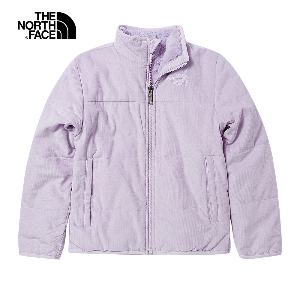 The North Face北面兒童紫色防潑水雙面穿保暖立領鋪棉外套｜7UMU6S1