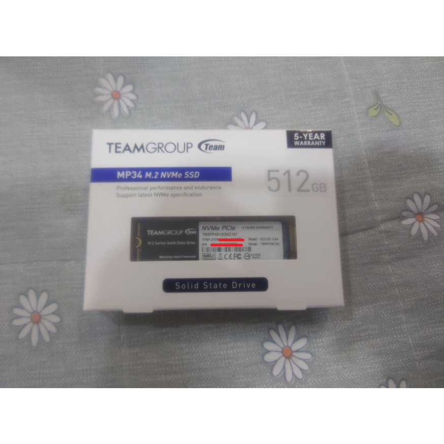 Team 十銓 MP34 512G PCIE SSD 固態硬碟 全新品