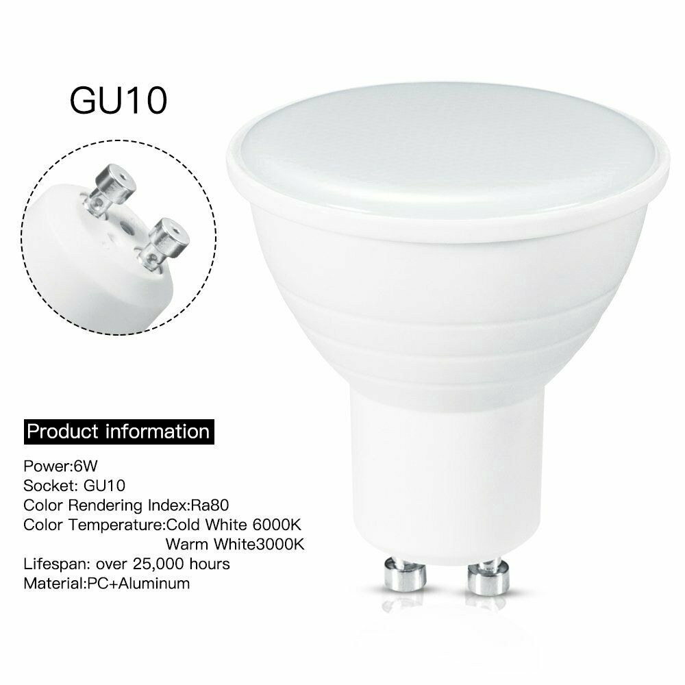 4 / 6 / 10 PCS GU10 6W=50W Dimmable LED Light Bulbs Spotligh