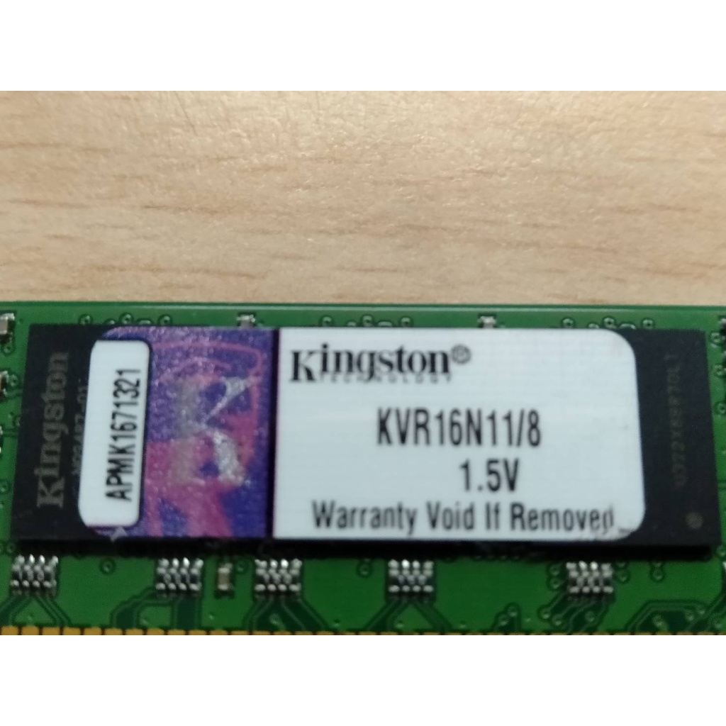 二手 金士頓 Kingston DDR3-8GB KVR16N11/8 1.5V 桌機終保雙面記憶體(窄版)