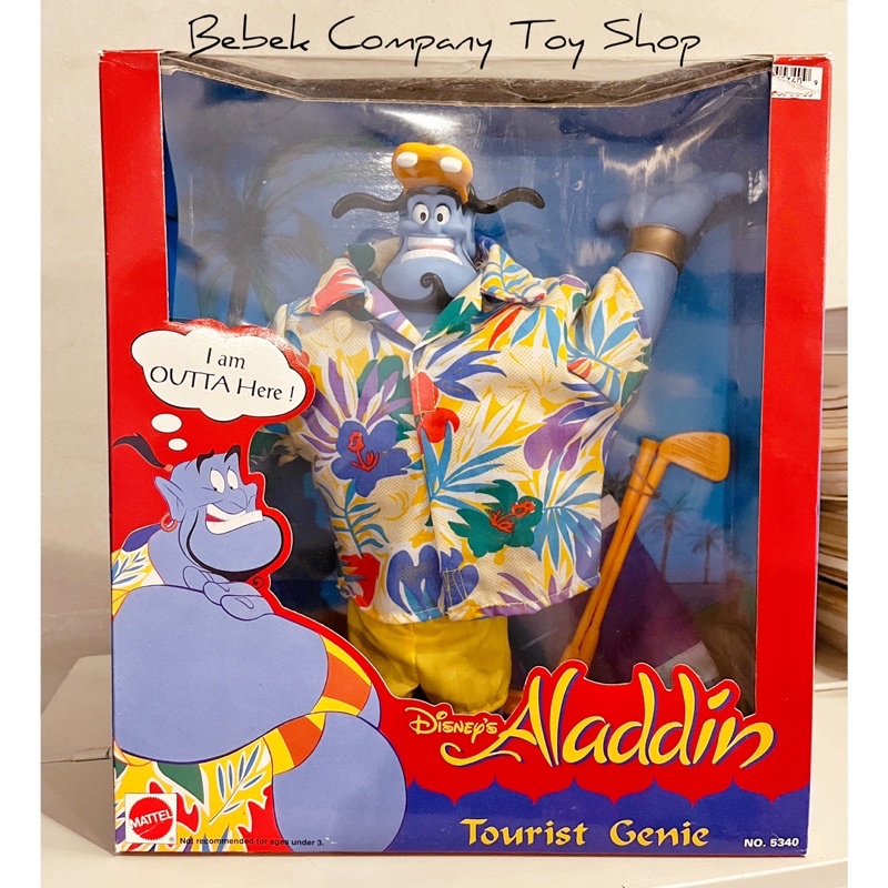 全新 90s Mattel Disney Aladdin genie 度假造型 迪士尼 神燈精靈 阿拉丁 玩偶 絕版玩具