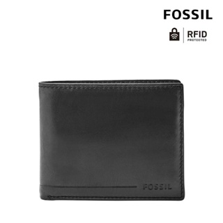 【FOSSIL 官方旗艦館】Allen 真皮可拆卡夾RFID防盜皮夾-黑色 SML1549001