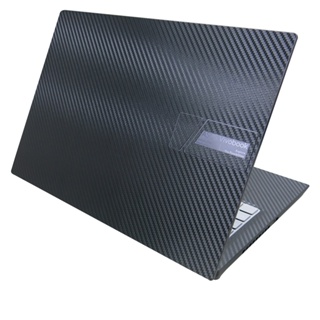 【Ezstick】ASUS S3402 S3402ZA 搖滾黑 黑色卡夢紋機身貼 (含上蓋、鍵盤週圍、底部貼) 共三張
