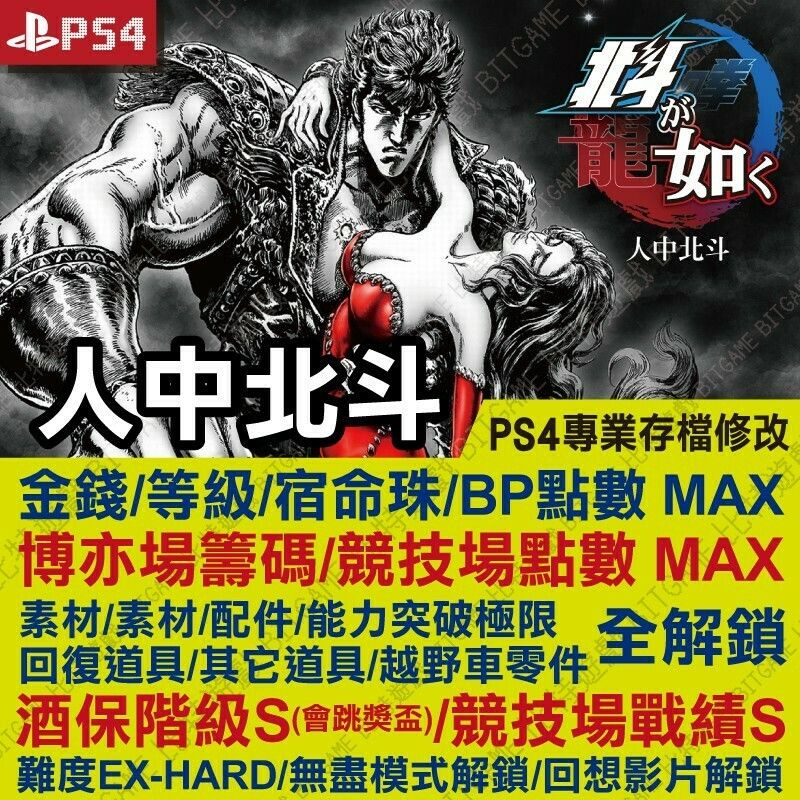 【PS4】 人中北斗 -專業存檔修改 金手指 cyber save wizard