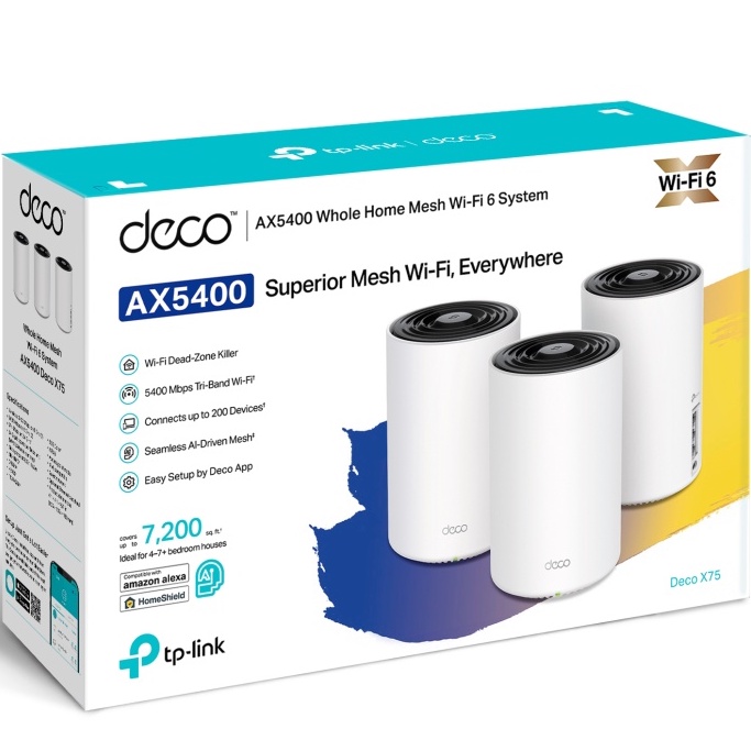 公司貨~TP-Link Deco X75 AX5400 wifi分享器 wifi6 三頻無線網路 路由器 大坪數專用