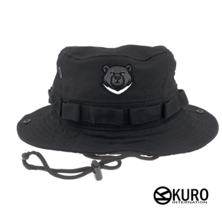 KURO-SHOP 黑色 台灣黑熊 奔尼帽 漁夫帽(可客製化電繡)