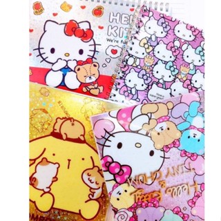 正版授權 Kitty 凱蒂貓 布丁狗 閃亮線圈筆記本 條紋 空白 線圈筆記本 筆記本 記事本 日記本 重點整理 單字本