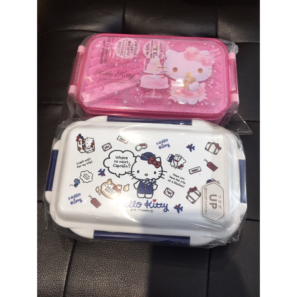🇯🇵日本製 Hello Kitty 可微波便當盒 凱蒂貓 水晶粉紅 旅行柴犬飛機 餐盒 保鮮盒 日式冷便當盒 三麗鷗