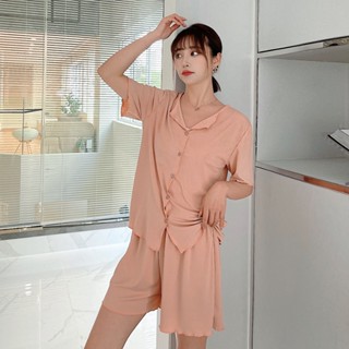 臺灣公司❤️開發票 居家服 舒適睡衣 女生睡衣 網紅爆款 睡衣女 夏季睡衣 牛奶絲 短袖短褲 可外穿家居服 夏天開衫套裝
