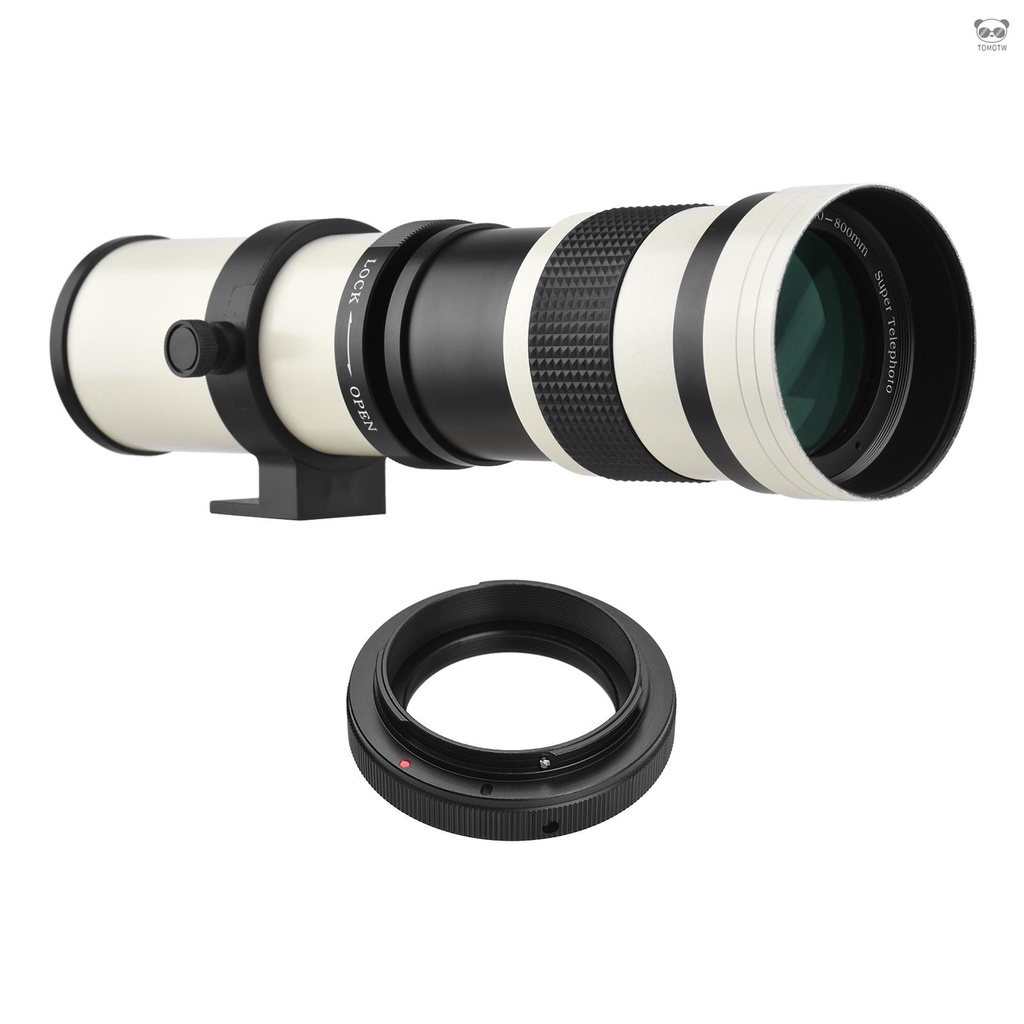 CL015 相機超長焦鏡頭+T卡口轉接環套裝 手動對焦 420-800mm F/8.3-16 超級變焦 T卡口 帶1/4