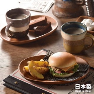 🚚 現貨🇯🇵日本製 Glaze Works 馬克杯託盤組 兩組入 350ml 木盤 美濃燒 對杯 夫妻杯 送禮 佐倉小舖