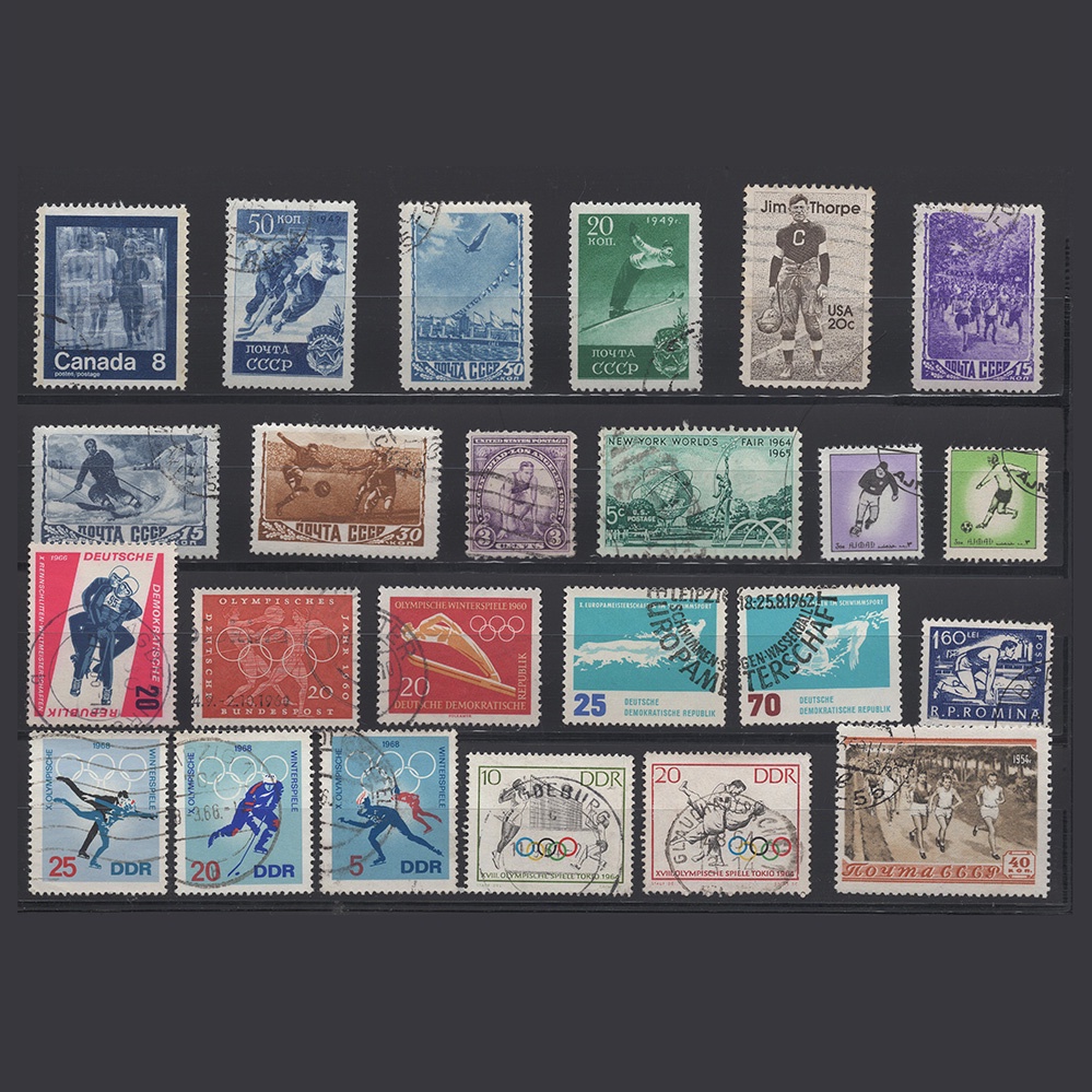 瘋郵票 運動 奧運 主題郵票 外國郵票 收藏 所見即所得 手帳 拼貼 素材 台灣現貨 GA_100