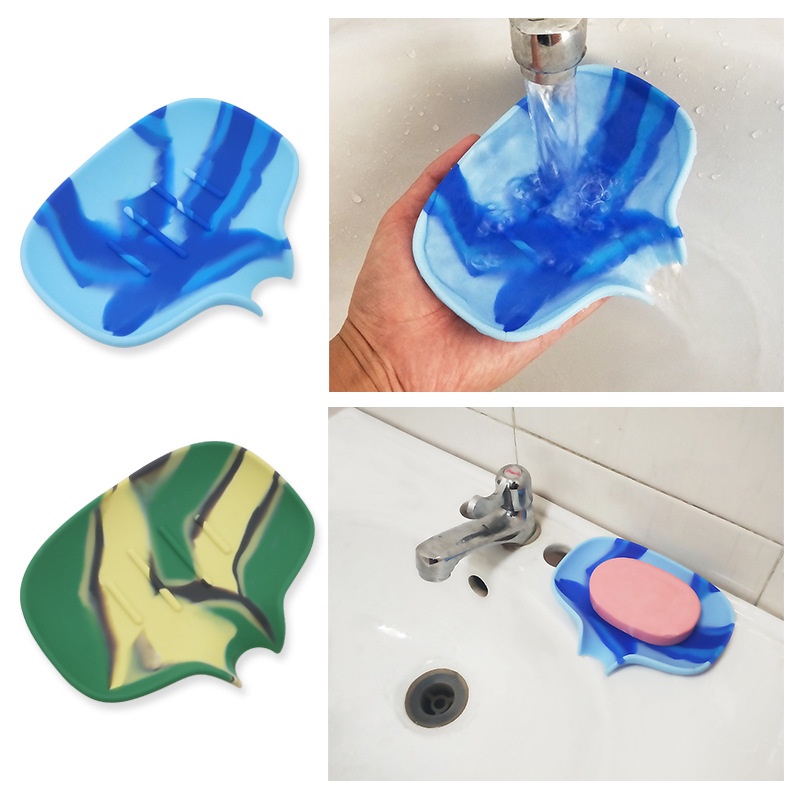 日韓創意導流式 矽膠肥皂盒 衛生間洗手檯肥皂香皂置物盒 快速瀝水架