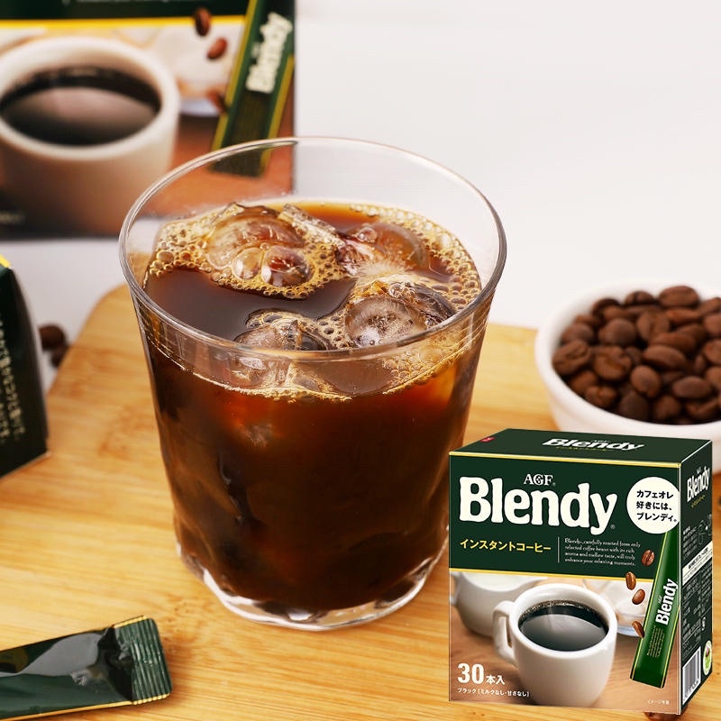 #日本零食#【現貨】日本 AGF Blendy 30本 冷泡黑咖啡 經典即溶咖啡 即溶咖啡 隨身包 (30條)【異國零嘴