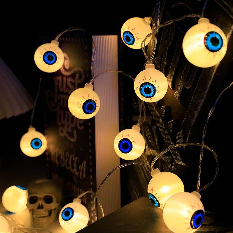 萬聖節 LED 燈串 鬼眼燈串 萬聖節燈串 裝飾燈 LED 造型燈 戶外燈串 銅線燈 裝飾燈串 房間裝飾 房間氣氛燈