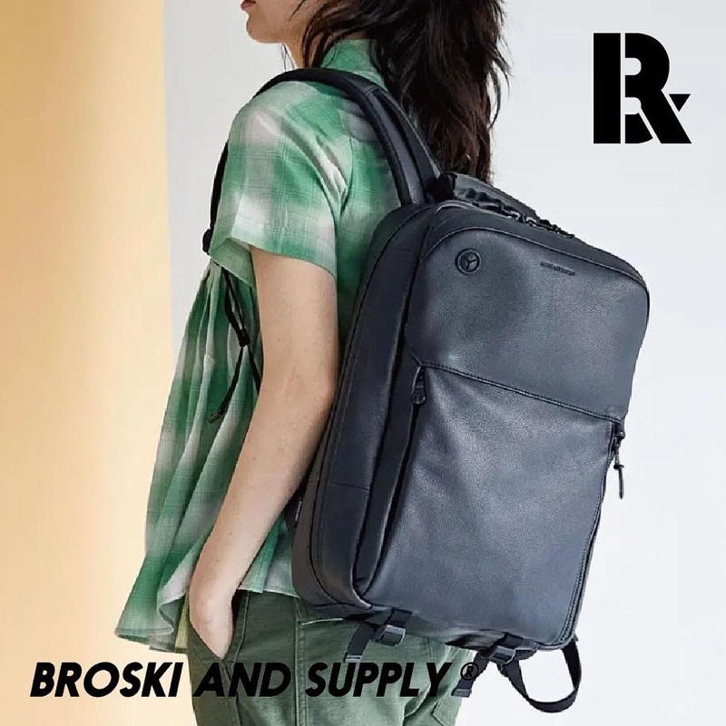 日本BROSKI AND SUPPLY專利防水真皮後背包/ HUB-Standard/ 黑色 牛皮 背包 後背包