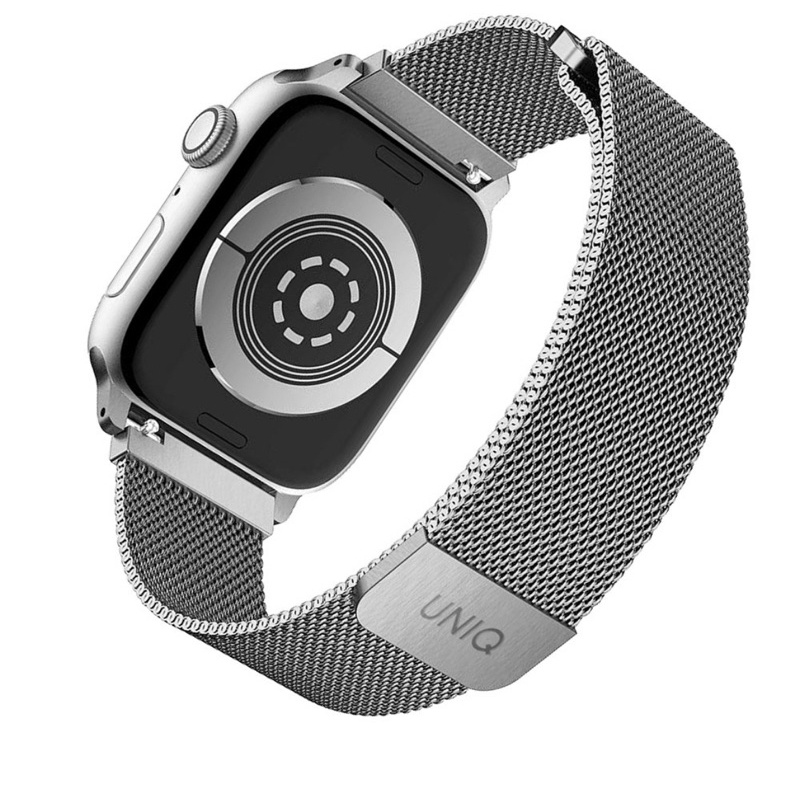 二手 UNIQ Dante Apple Watch 不鏽鋼米蘭磁扣錶帶 蘋果錶帶 米蘭錶帶 磁吸錶帶（銀）