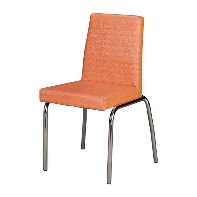 【PA1958-11】杜克電鍍餐椅(編織橙紋皮)(桃園以南請詢運費)