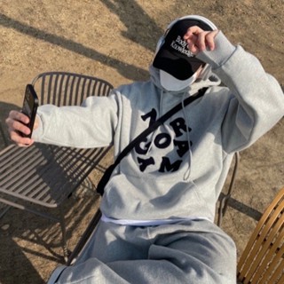 {Monday}正韓帽T 男 內刷毛 潮牌帽T 刺繡 Nor 英文字母 韓國爆款🔥