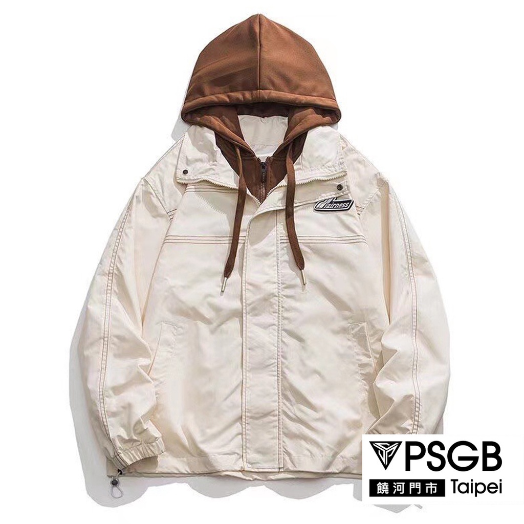 PSGB Taipei - N7-0005 假二件式連帽夾克外套 -韓風 - 流行服飾 - 秋冬 - 現貨