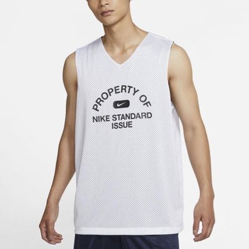 L號 二手NIKE STANDARD ISSUE MESH DA3029-110 球衣 雙面 網眼 籃球 背心 白藍 男