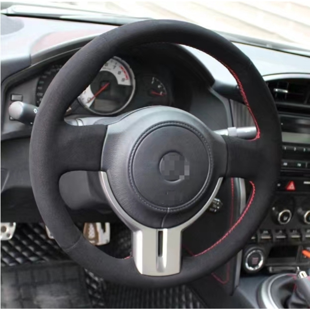 SUBARU 熱銷麂皮絨面革汽車方向盤套適用於豐田 86 2012-2015速霸陸BRZ 2012-2015